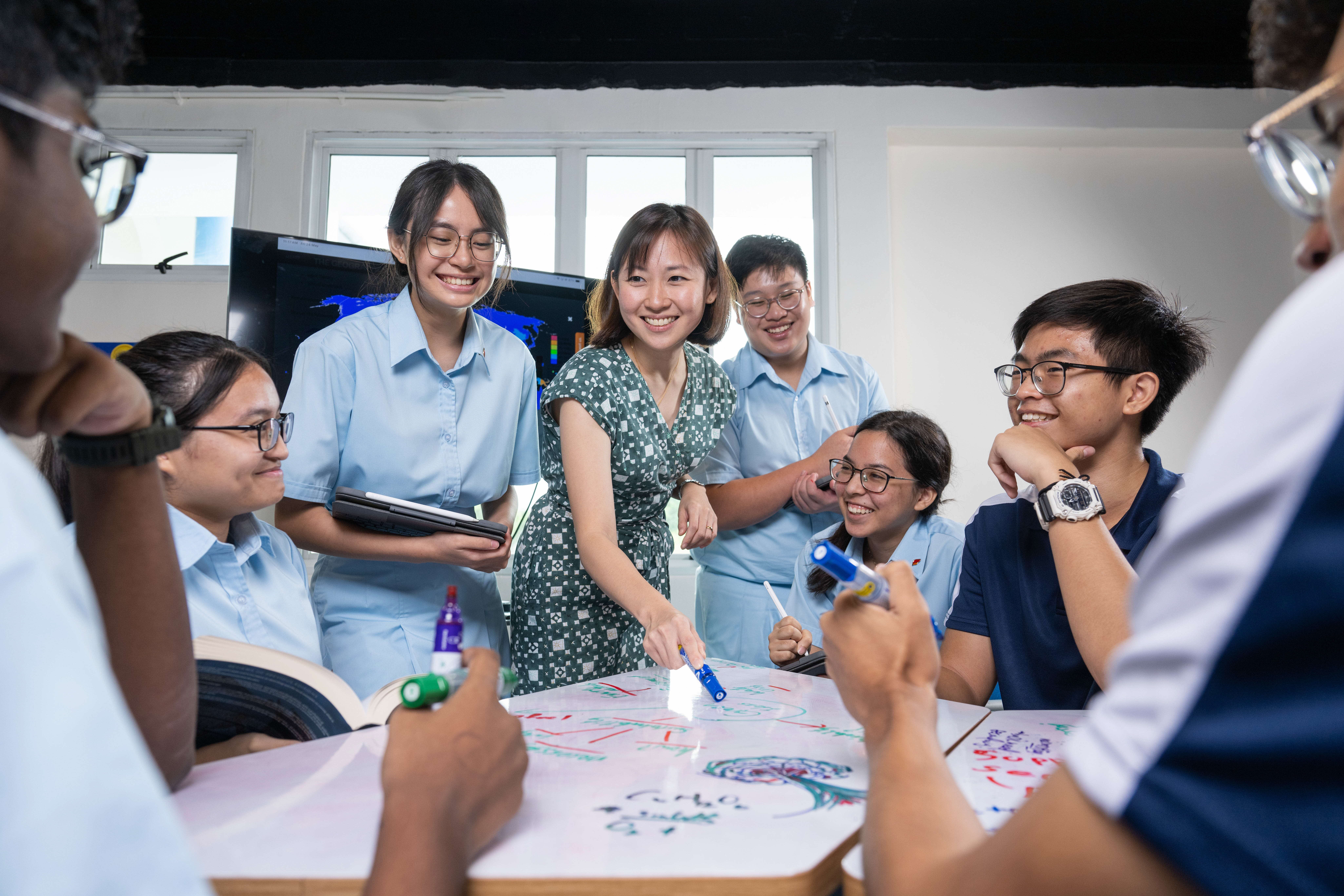 Group of JC school students and links to About GCE A-Level